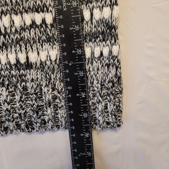 Effeci Creazioni Black White Blended Striped Cable Knit Pullover Sweater Size M - Picture 11 of 11